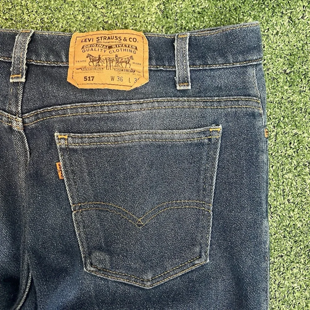 Vintage Levis 517 Jeans 36x30 Bootcut Denim Orange Tab Jeans USA 35x27.5 Fit